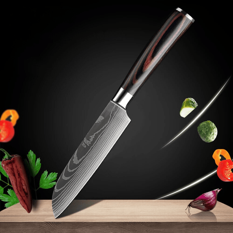 Katana Sharp Japanese Knives Katana Knives Ah Fork! Santoku Knife 5in 