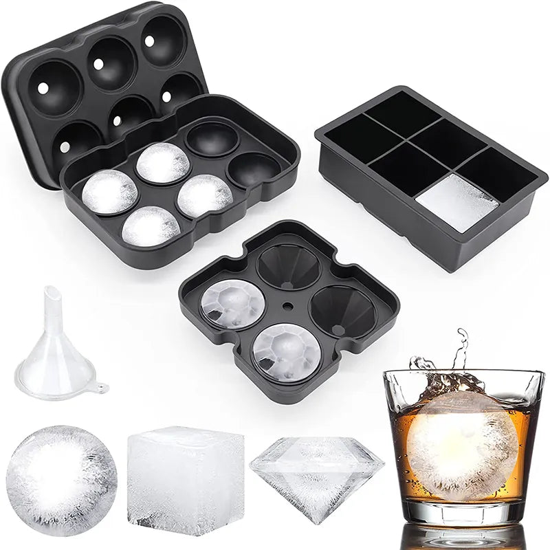 Leonnn DND Dice Ice Mold, Easy-Release Silicone & Flexible Silicone 7-Ice Cube Tray for Cocktail, Freezer, Stackable Ice Trays with Cov